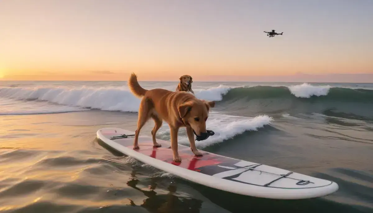Como filmar e compartilhar as aventuras do seu cão surfista